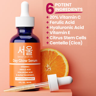 Large 2oz Korean 20% Vitamin C Hyaluronic Acid Serum + CE Ferulic Acid