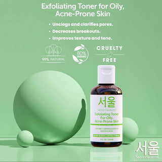 Exfoliating Toner for Oily, Acne Prone Skin - SeoulCeuticals