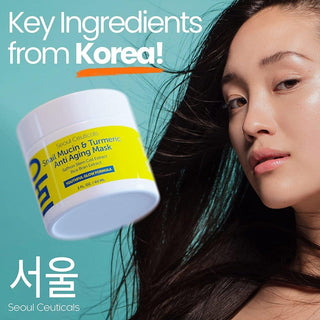 Snail Mucin & Turmeric Anti Aging Mask - SeoulCeuticals